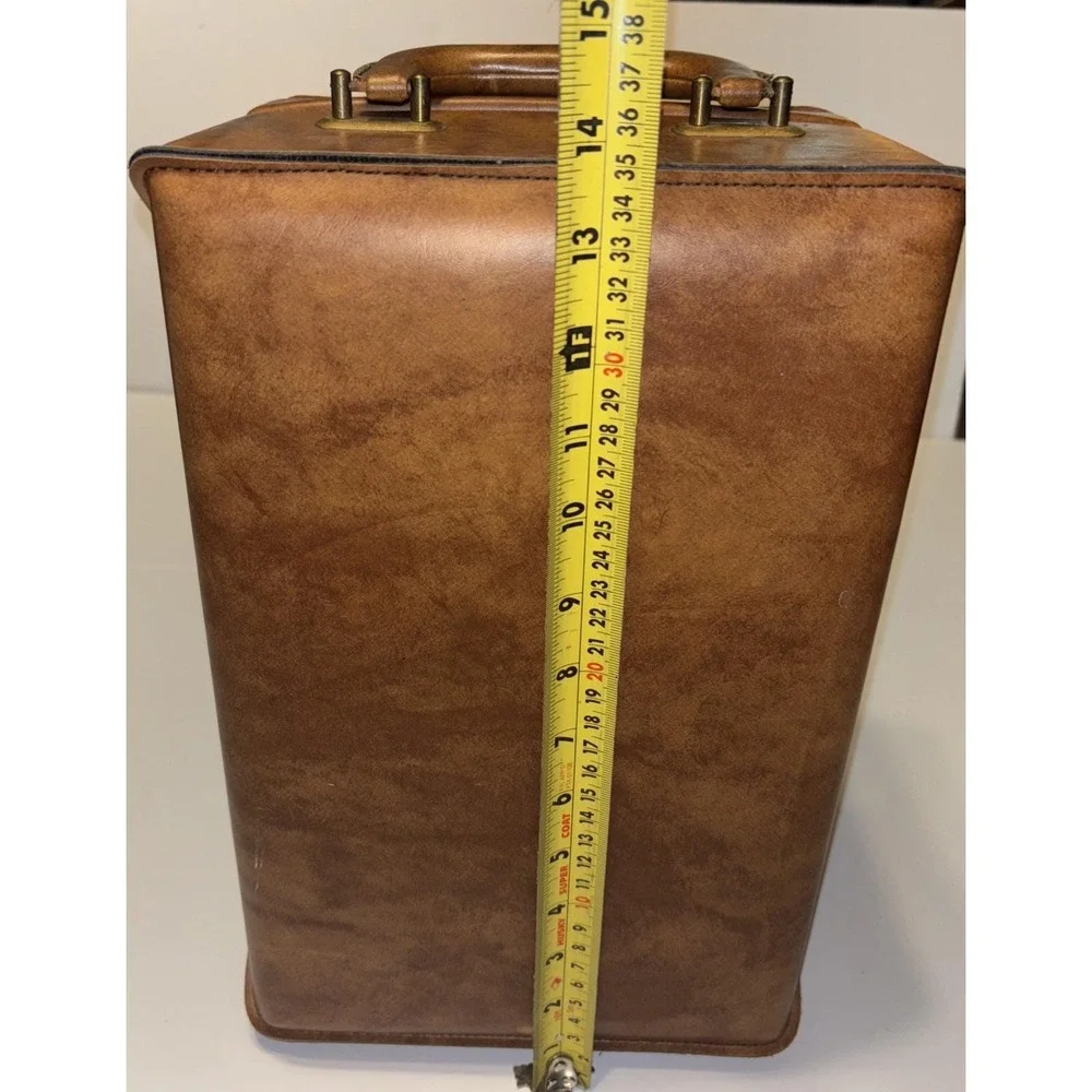 Vintage Benchmark Travel Bars Two Bottle Bar Brown Picnic